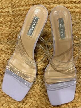 Primark Lilac Clear-Strap Square Toe Mules